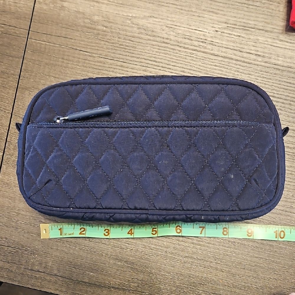 Vera Bradley Quilted Navy Cosmetic Bag
